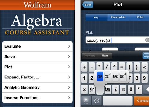 Wolfram Algebra Course Assistant iPhone iPad App