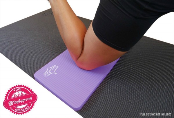 Yoga meditation beginners can do with a yoga knee pad for pain free yoga poses...