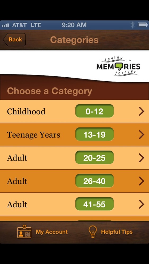 saving memories forever app categories