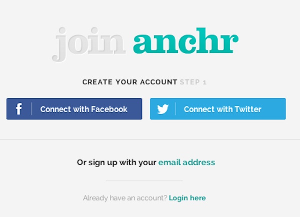 anchr signup