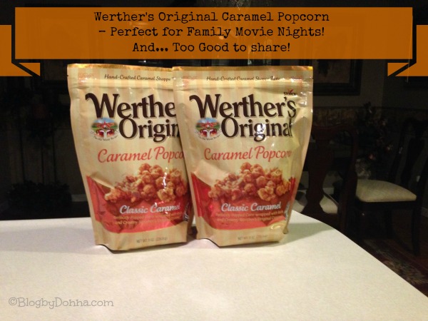 Werther's Original Caramel popcorn great snack for family movie night