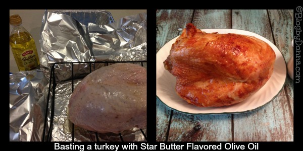Basting Turkey with Star buttered flavored olive oil from Walmart #STAROliveOil #shop #cbias