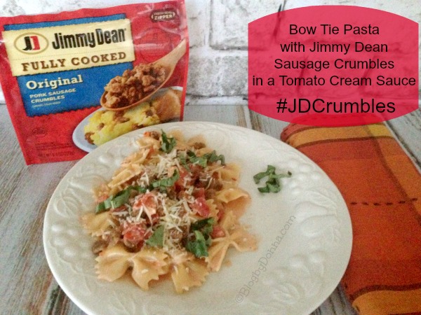 Jimmy Dean Sausage Crumbles Pasta Recipe Plated #JDCrumbles