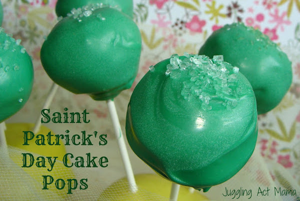 St. Patrick's Day Cake Pops via Juggling Mama