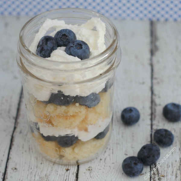 Blueberry jar trifle #recipe via Blog by Donna