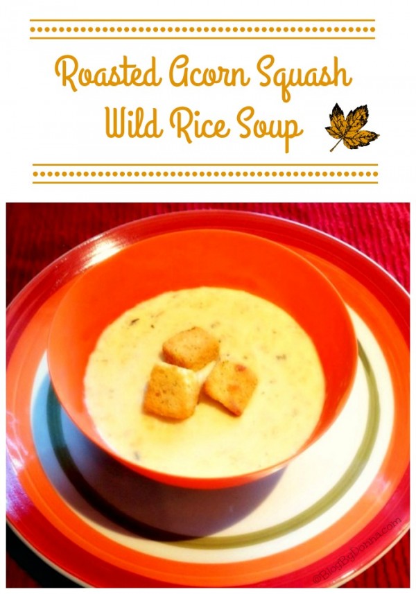 Roasted Acorn Squash Wild Rice Soup Recipe perfect for Fall!