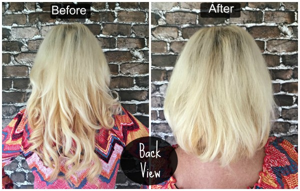 Before and After Faux Bob Back View #StyleItYourself