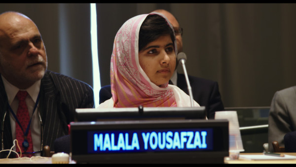 HE NAMED ME MALALA: Malala Yousafzai at the United Nations General Assembly in New York City. July 12, 2013. Photo courtesy of Fox Searchlight Pictures.© 2015 Twentieth Century Fox Film Corporation All Rights Reserved 