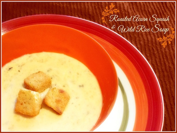Roasted Acorn Squash Wild Rice Soup National Soup Month