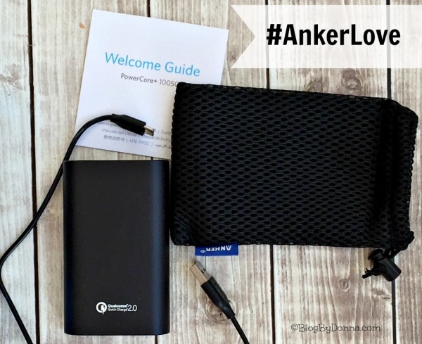 Anker PowerCore+ 10050 Portable Charger from Walmart great for bloggers, freelancers, and writers....