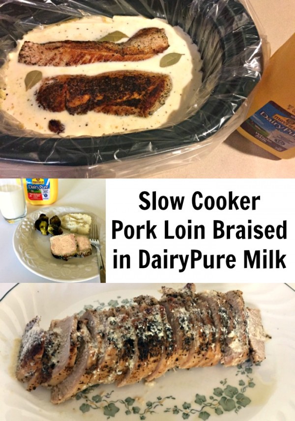Slow Cooker Pork Loin Braised in DairyPure Milk #DairyPureMilk
