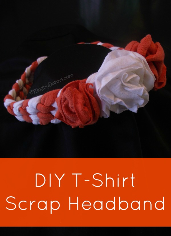 orange and white finished headband tshirt headband