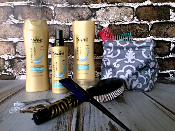 Suave Sea Mineral Products and what you need to get a faux bob look Edited