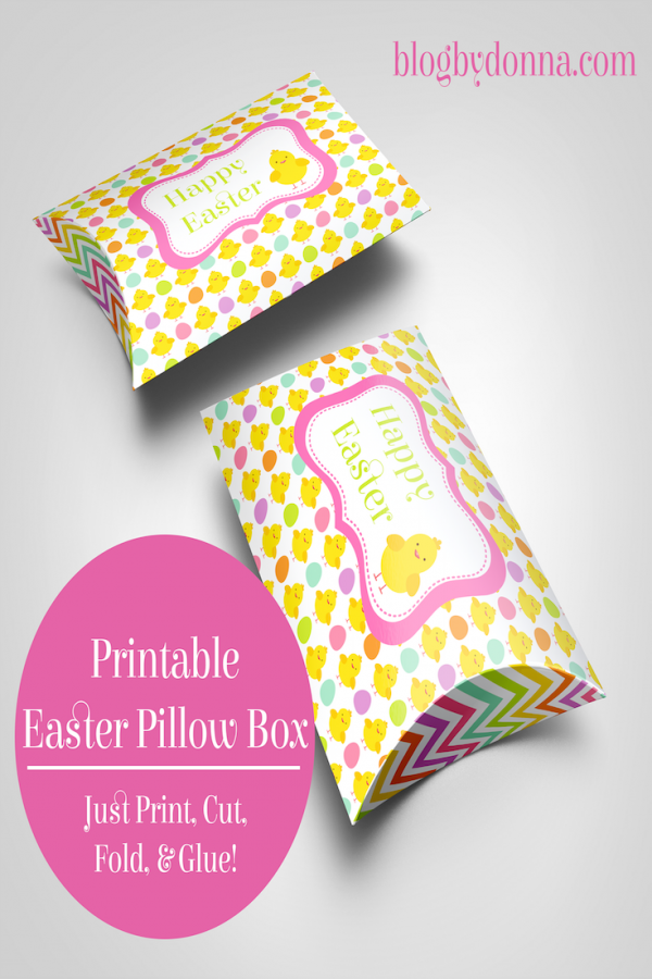 Free Easter Pillow Box Printable perfect for Easter candy or gifts.