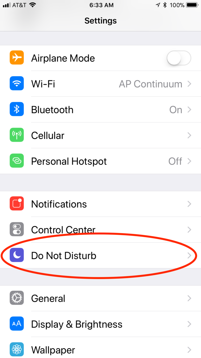 iPhone Do Not Disturb General