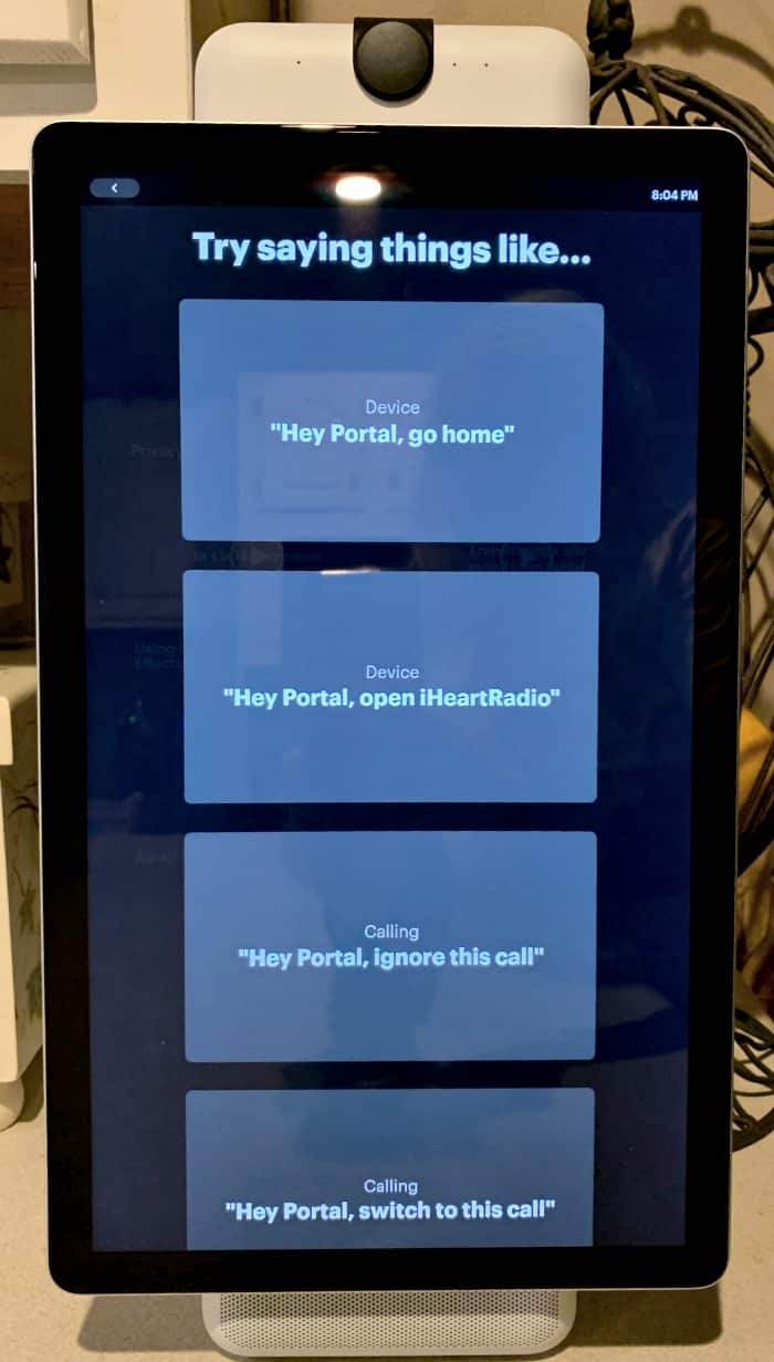 Facebook Portal Try Saying Things connecting