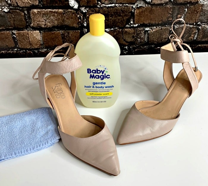 baby magic to clean leather shoes
