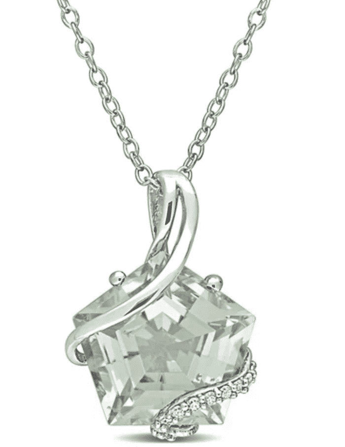 green quartz and diamond swirl necklace from belk