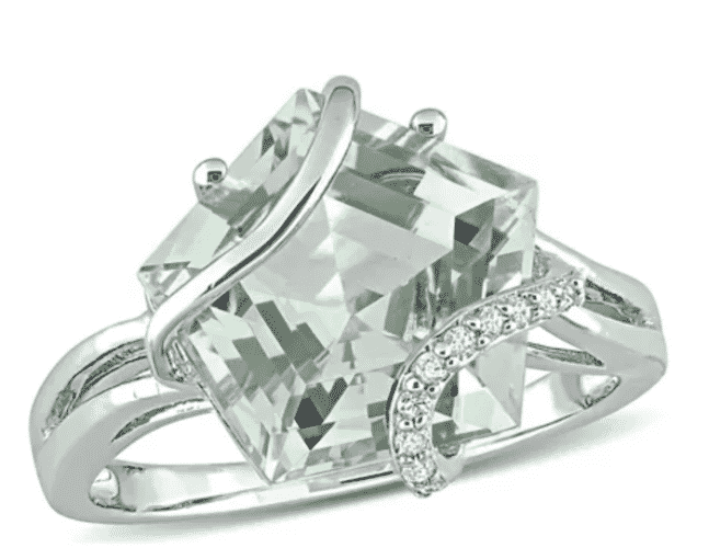 green quartz and diamond ring from Belk